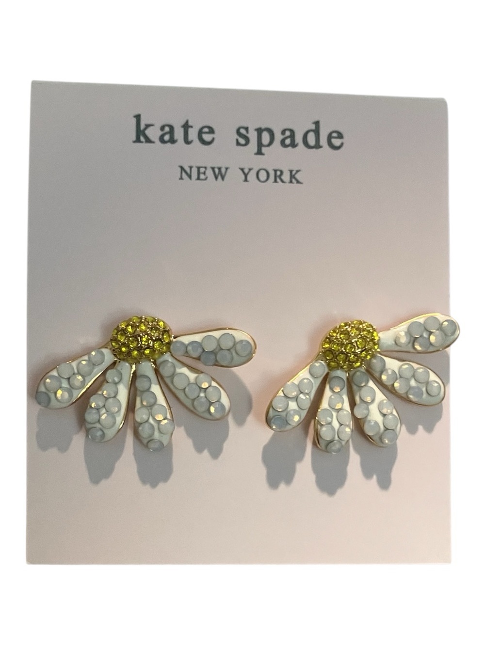 kate spade white and yellow daisy cluster stud earrings